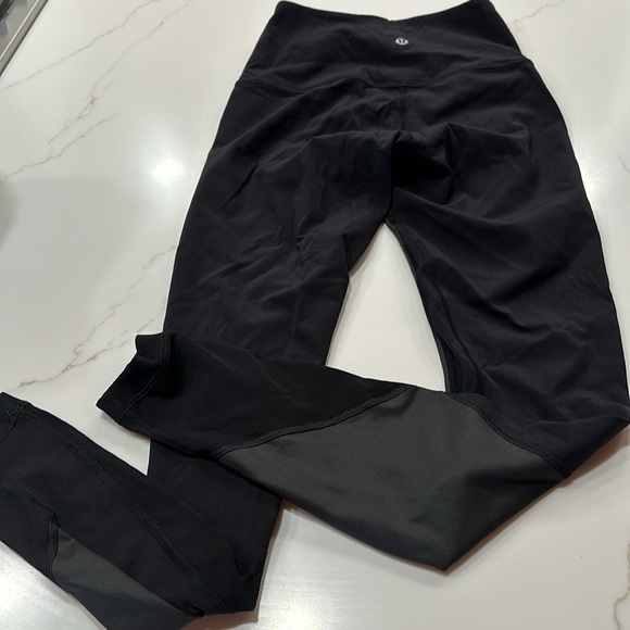 Lululemon wunder under leggings, full length, partial faux leather - Picture 2 of 3